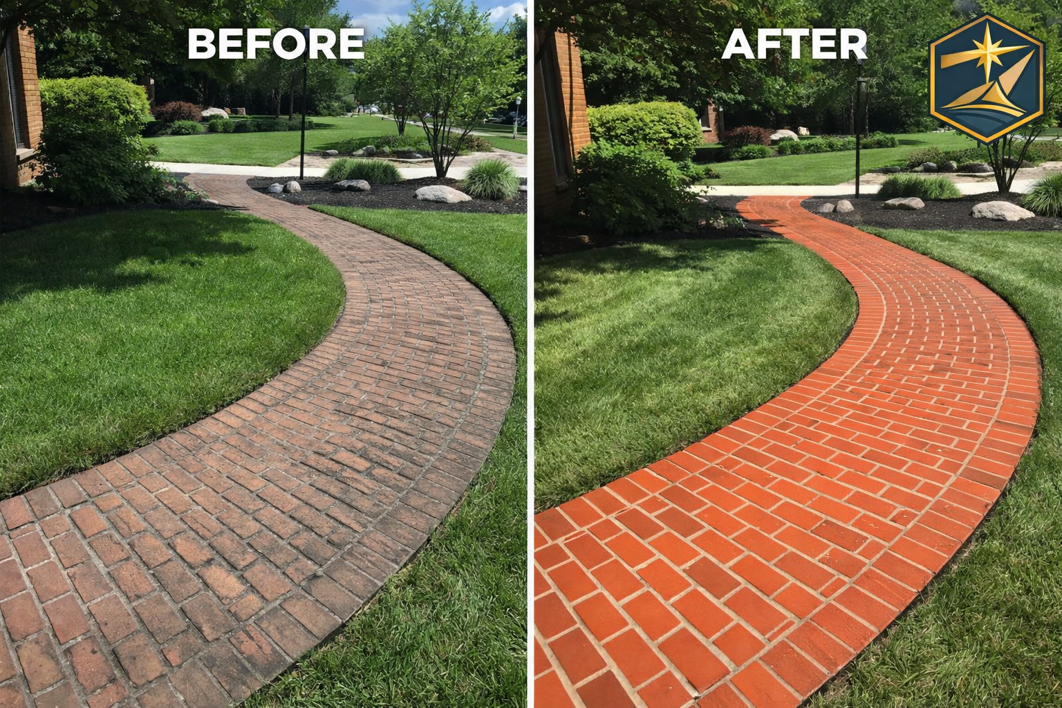 Pressure washing before and after results