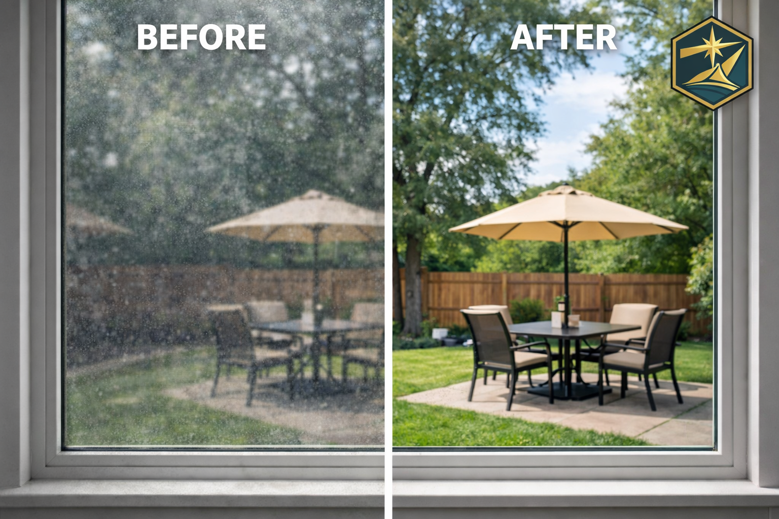 Window washing before and after results